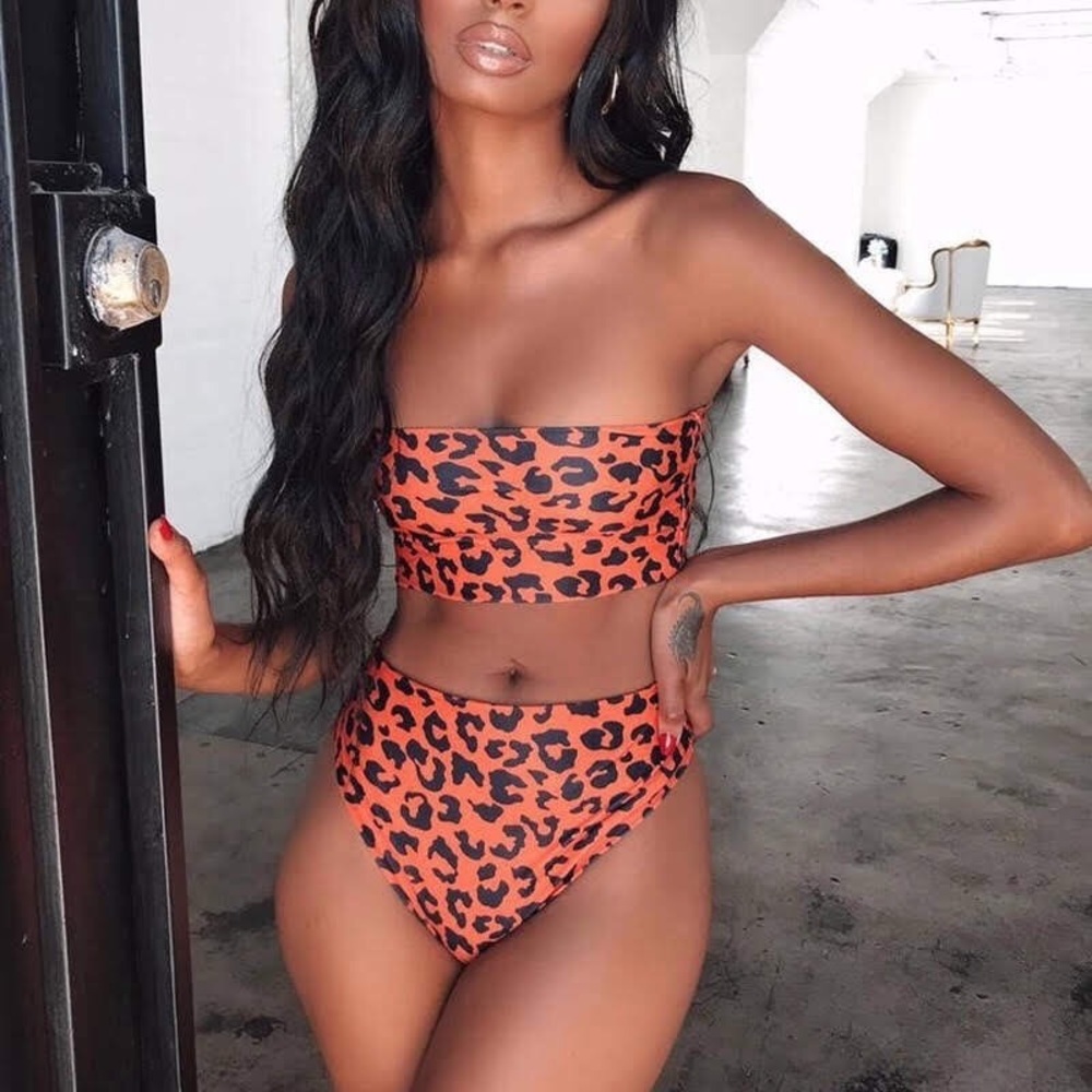 High waist Cheetah print bikini
